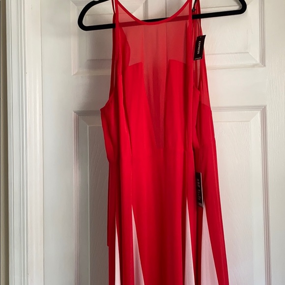 Express High Neck Godet Sleveless Maxi Dress - Picture 5 of 8